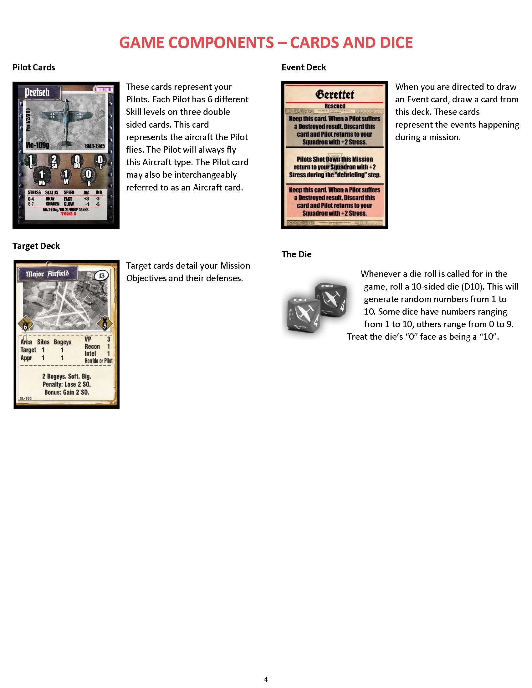 Stuka Leader: The WWII European Theater Solitaire Game Rulebook Page 4