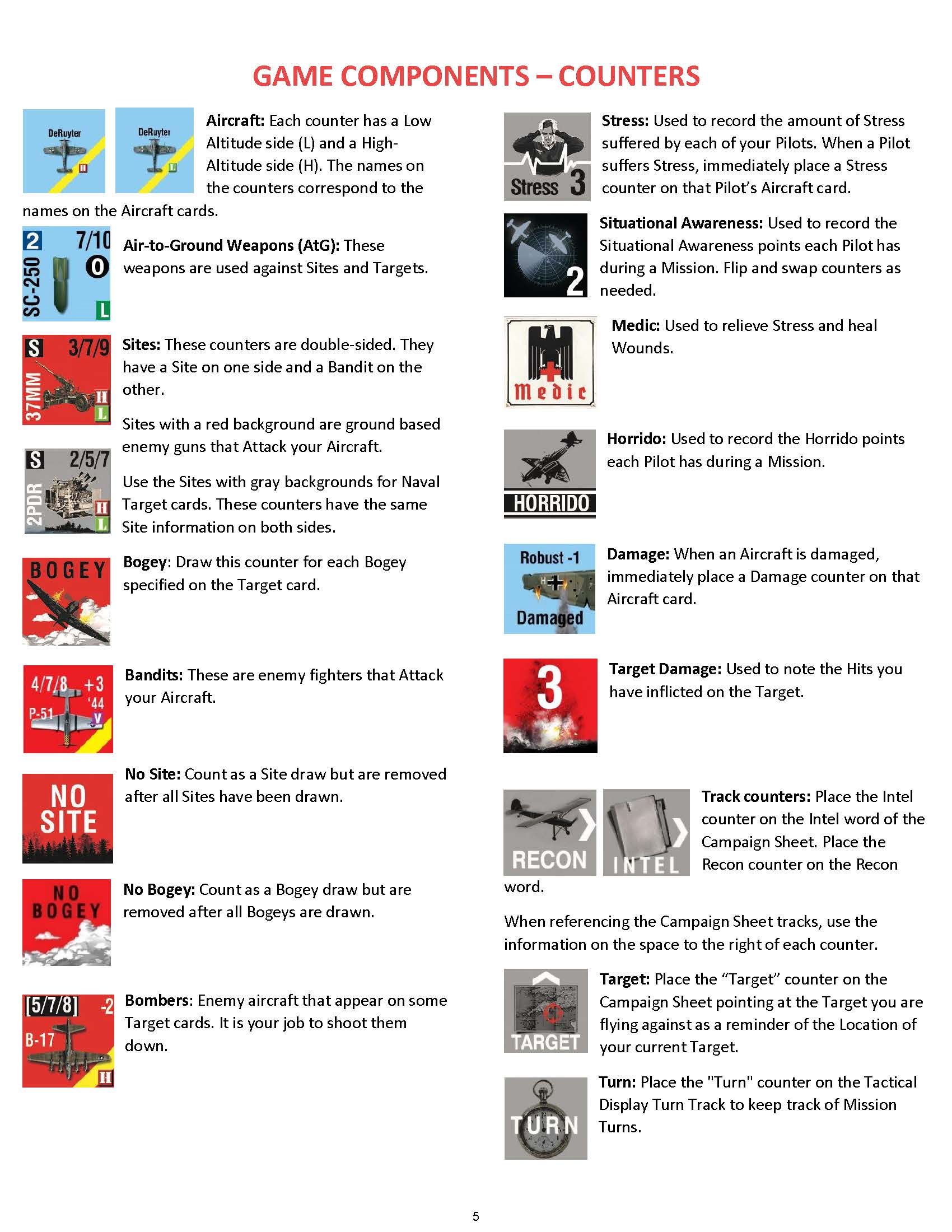 Stuka Leader: The WWII European Theater Solitaire Game Rulebook Page 5