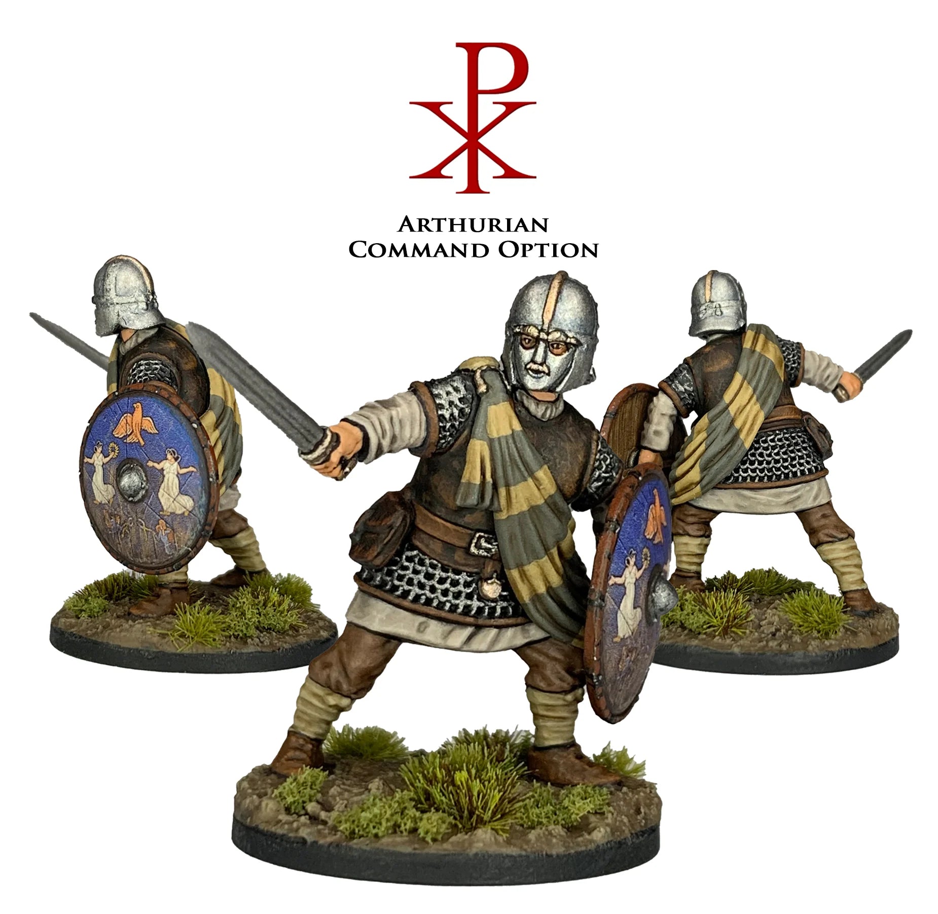 Late Roman Armored Infantry, 28 mm Scale Model Plastic Figures Arthurian Command Painted Example