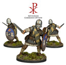 Late Roman Armored Infantry, 28 mm Scale Model Plastic Figures Arthurian Command Painted Example