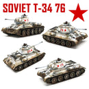 T-34 76/85, 1:144 (12 mm) Scale Model Plastic Kit (Set of 6) T-34 76 Winter Camouflage