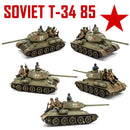 T-34 76/85, 1:144 (12 mm) Scale Model Plastic Kit (Set of 6) T-34 85 Example