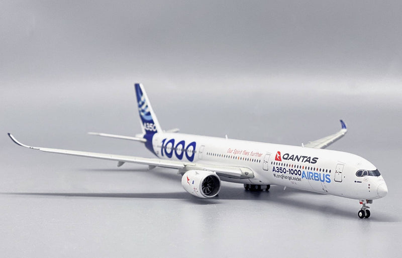 Airbus A350-1000 Airbus House / Qantas Livery (F-WMIL) Flaps Down, 1/400 Scale Diecast Model Right Front View