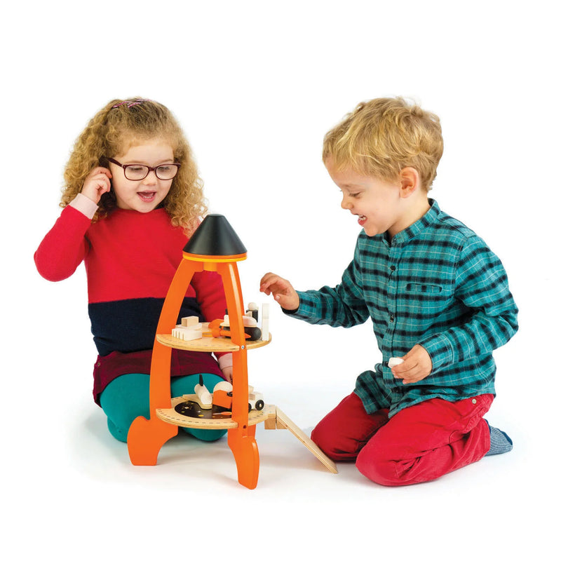 Cosmic Rocket Wooden Play Set At Play