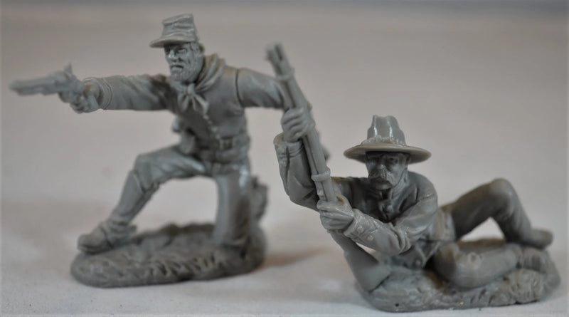 American Civil War Confederate Artillery Cavalry, 1/32 (54 mm) Scale Plastic Figures Close Up