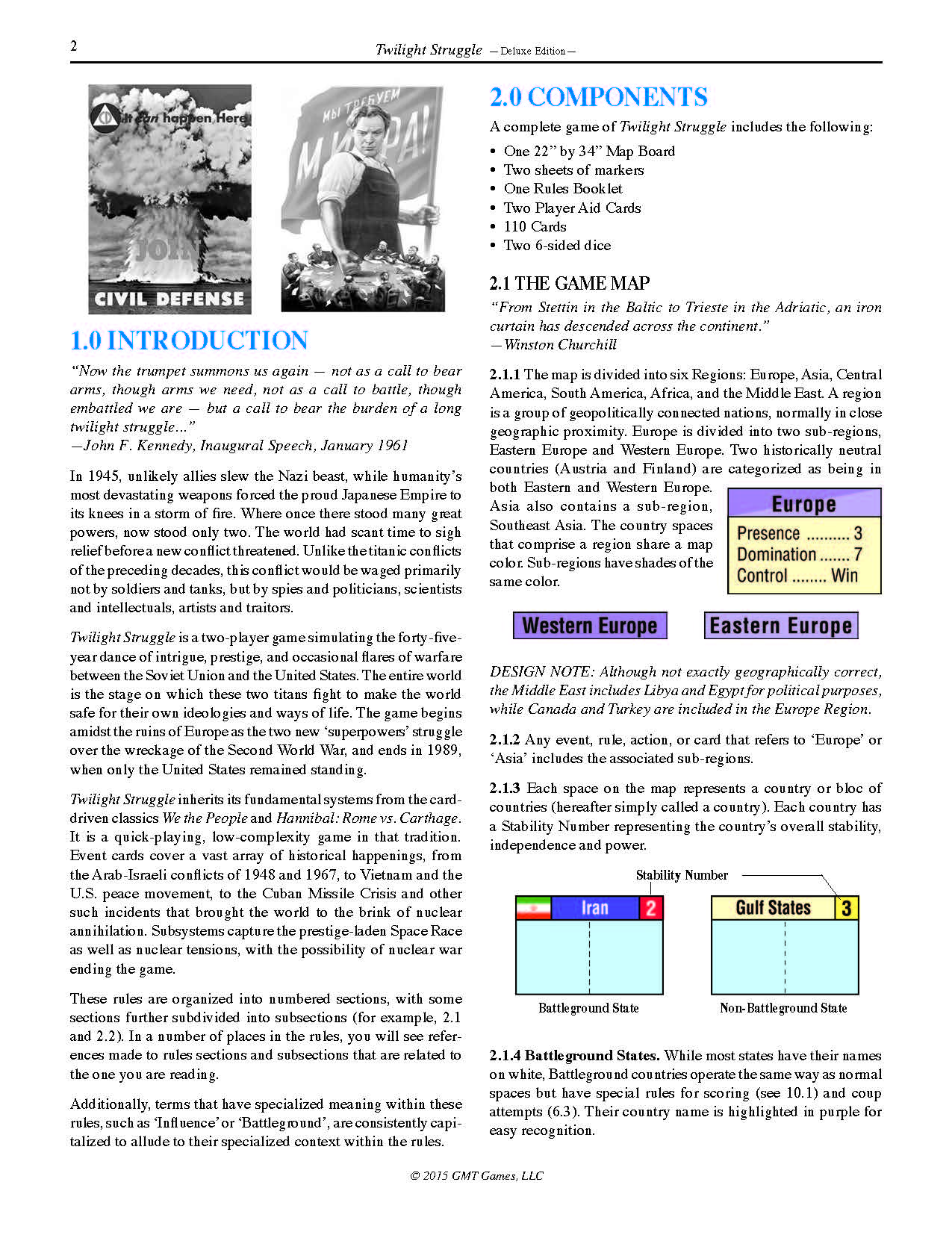 Twilight Struggle (Deluxe 8th Printing) Rule Book Page 2