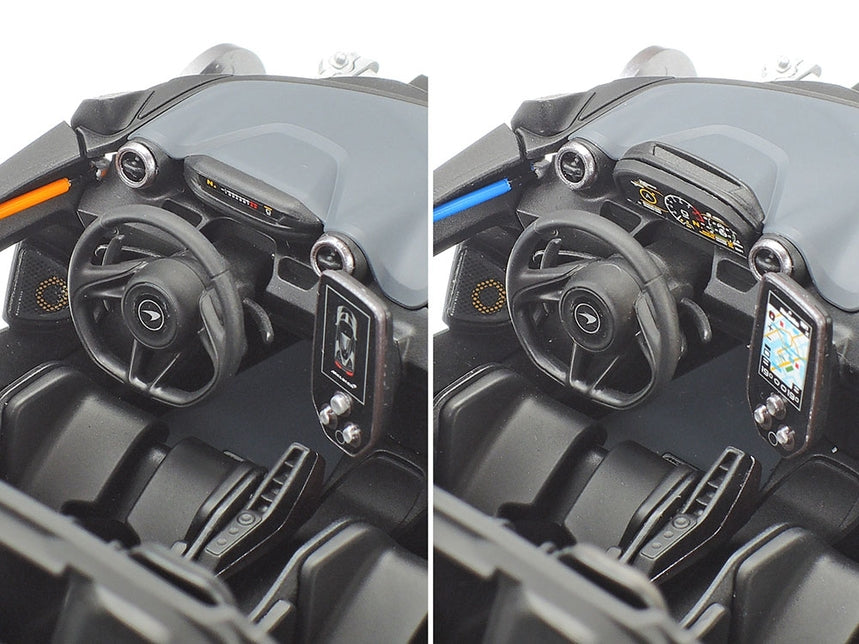 McLaren Senna model dashboard assembled in streamlined racing position