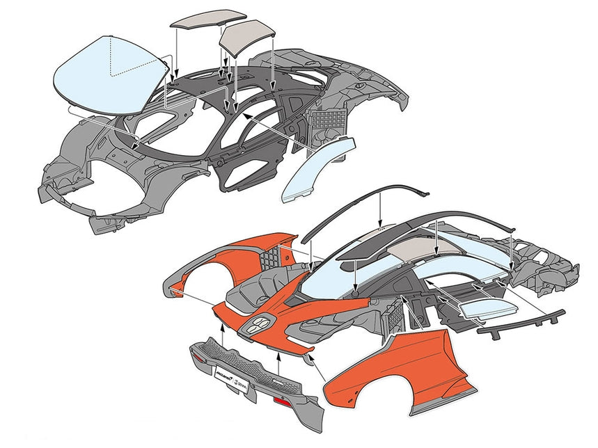 Tamiya McLaren Senna Window and Panel Illustration
