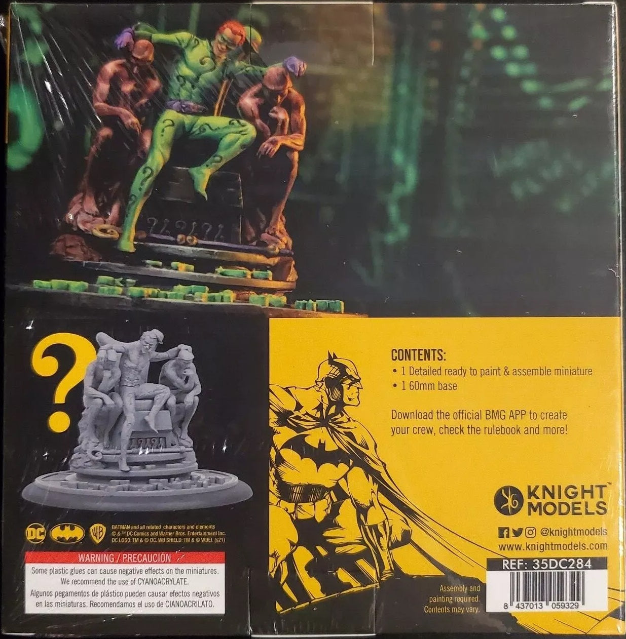 Batman Miniature Game, The Riddler Back of Box