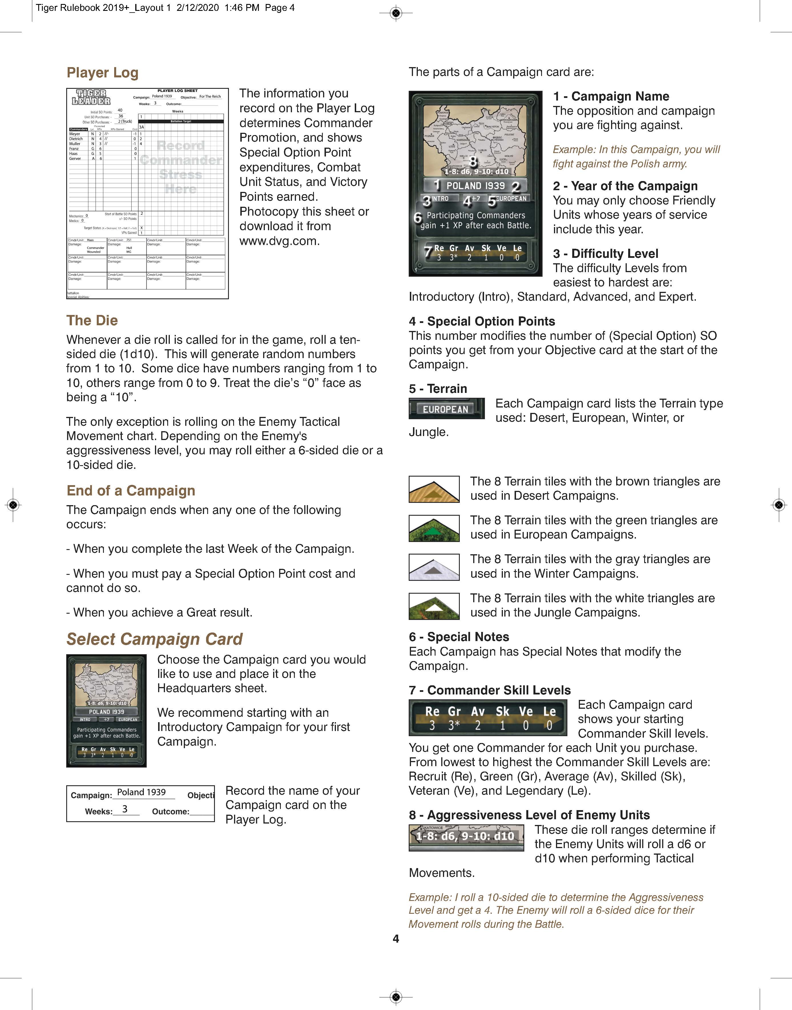 Tiger Leader 2nd Edition Rulebook Page 4