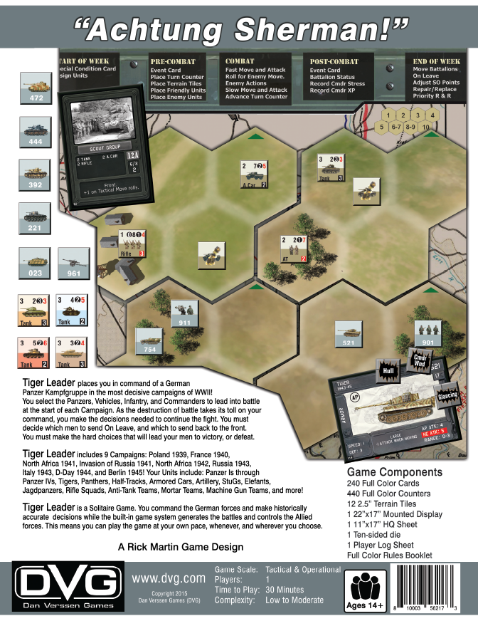 Tiger Leader 2nd Edition Back of Box