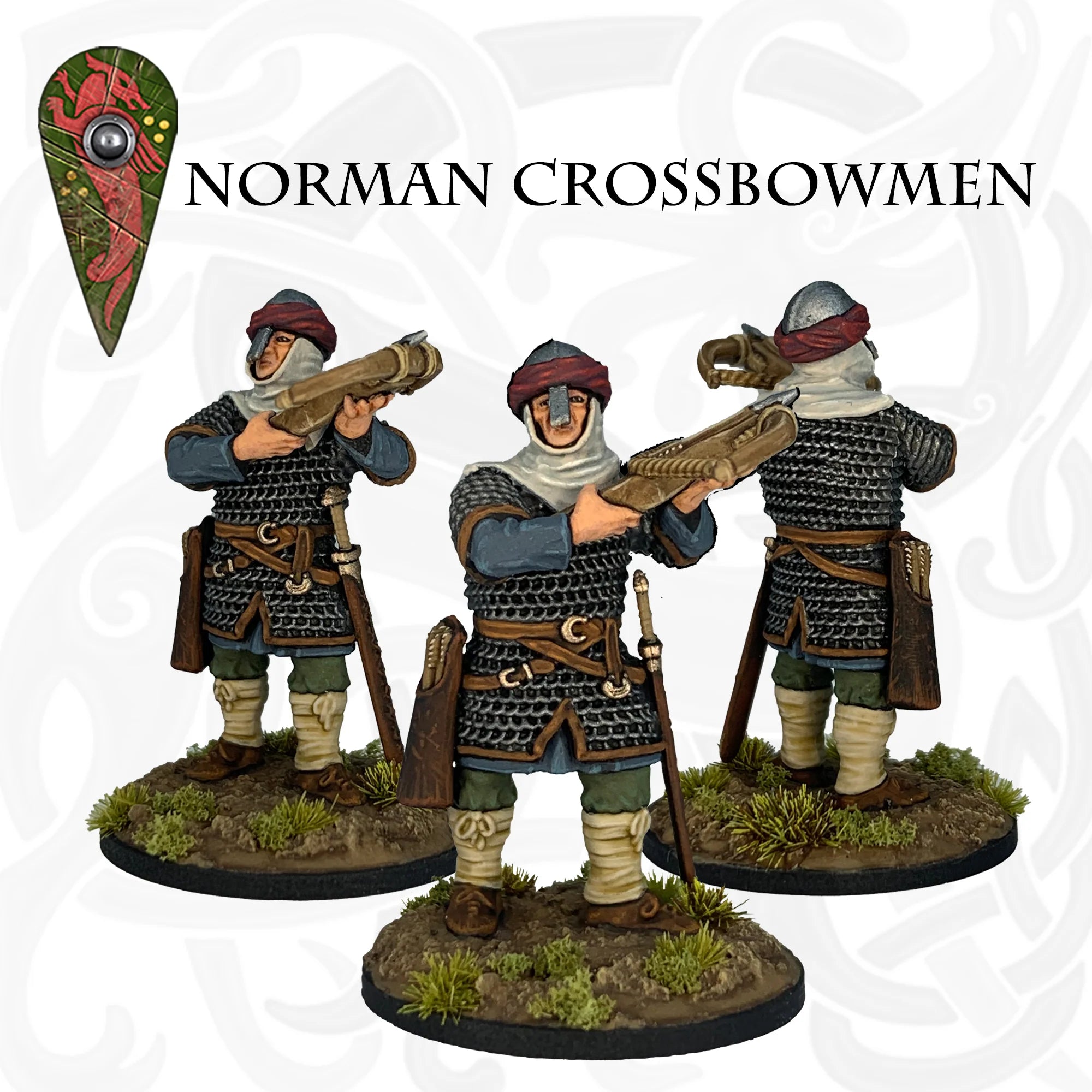 Norman Crossbowmen, 28 mm Scale Model Plastic Figures Armored Arab Example