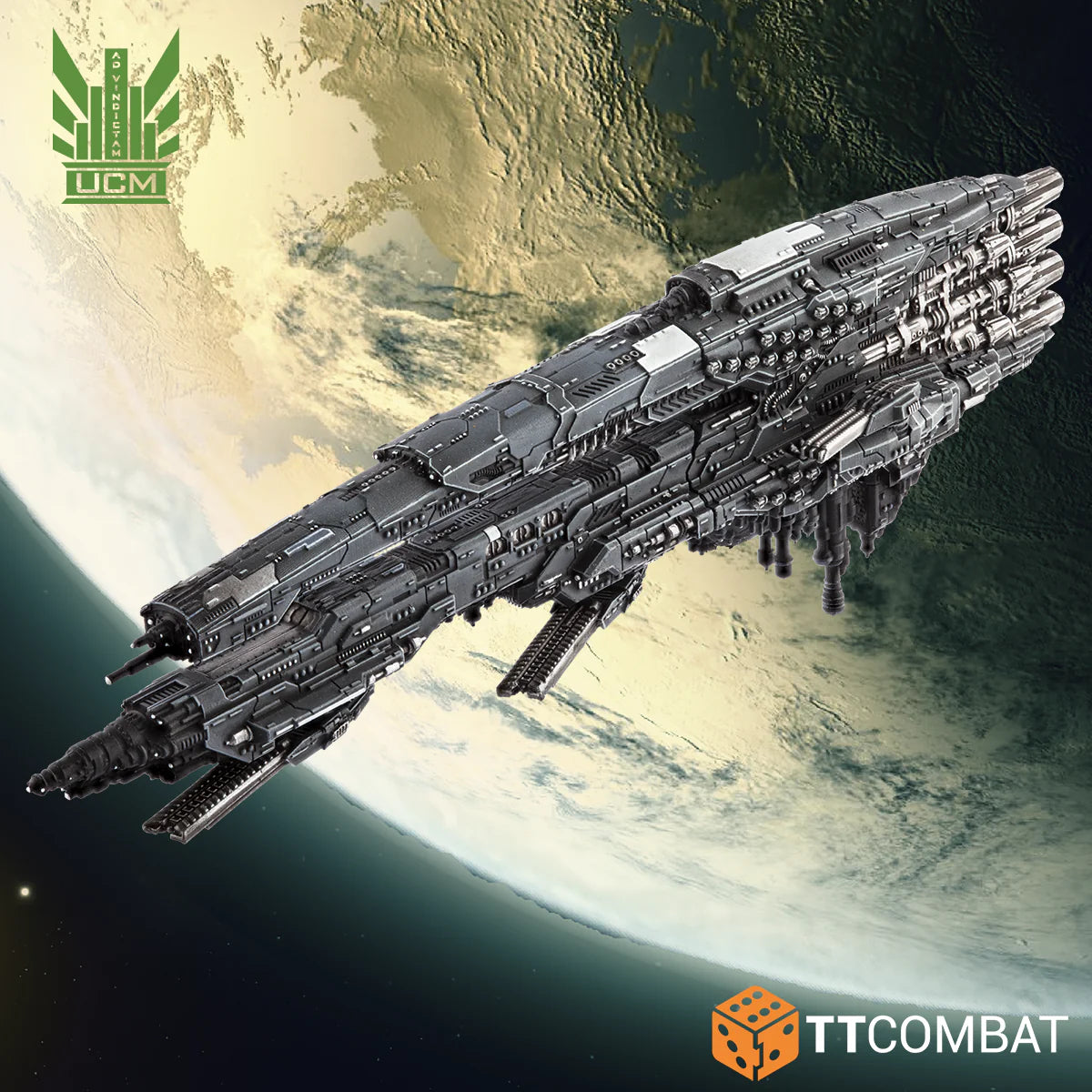 Dropfleet Commander UCM Battlecruisers Johannesburg Cass Front View