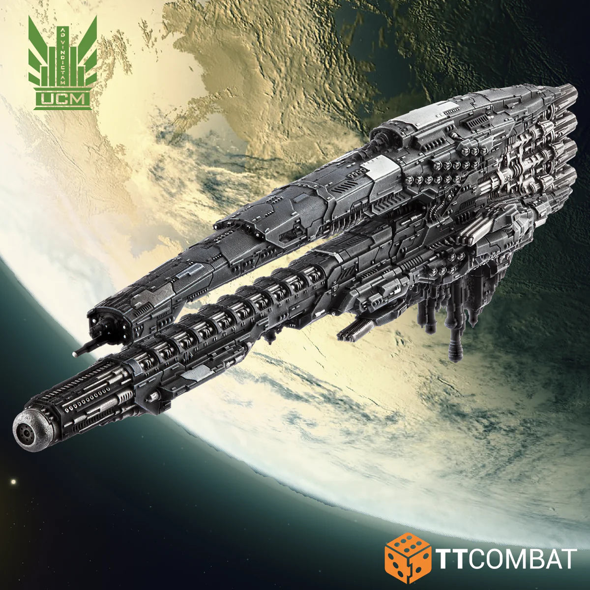 Dropfleet Commander UCM Battlecruisers Perth Class Front View