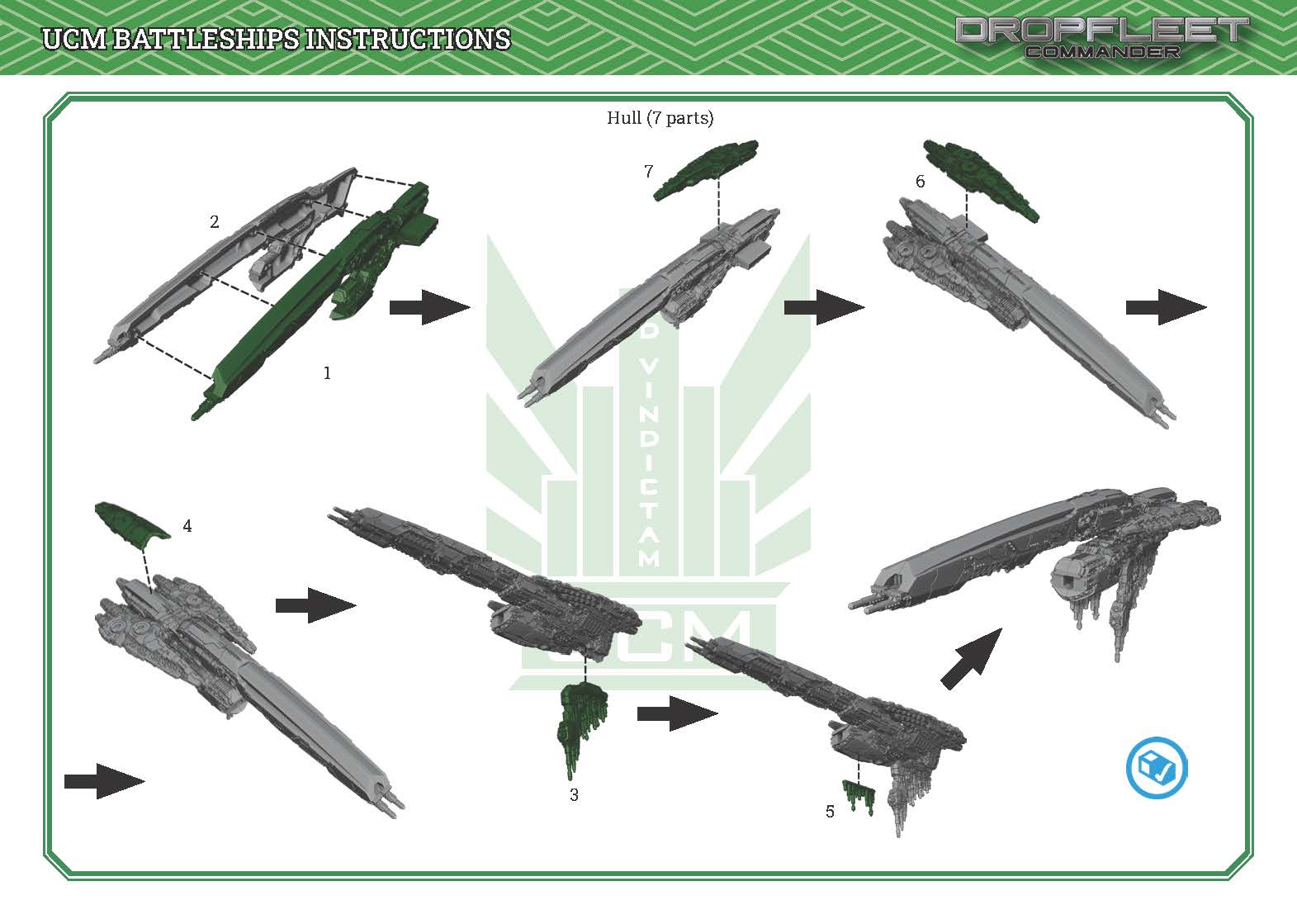 Dropfleet Commander UCM Battleship Instructions Page 1