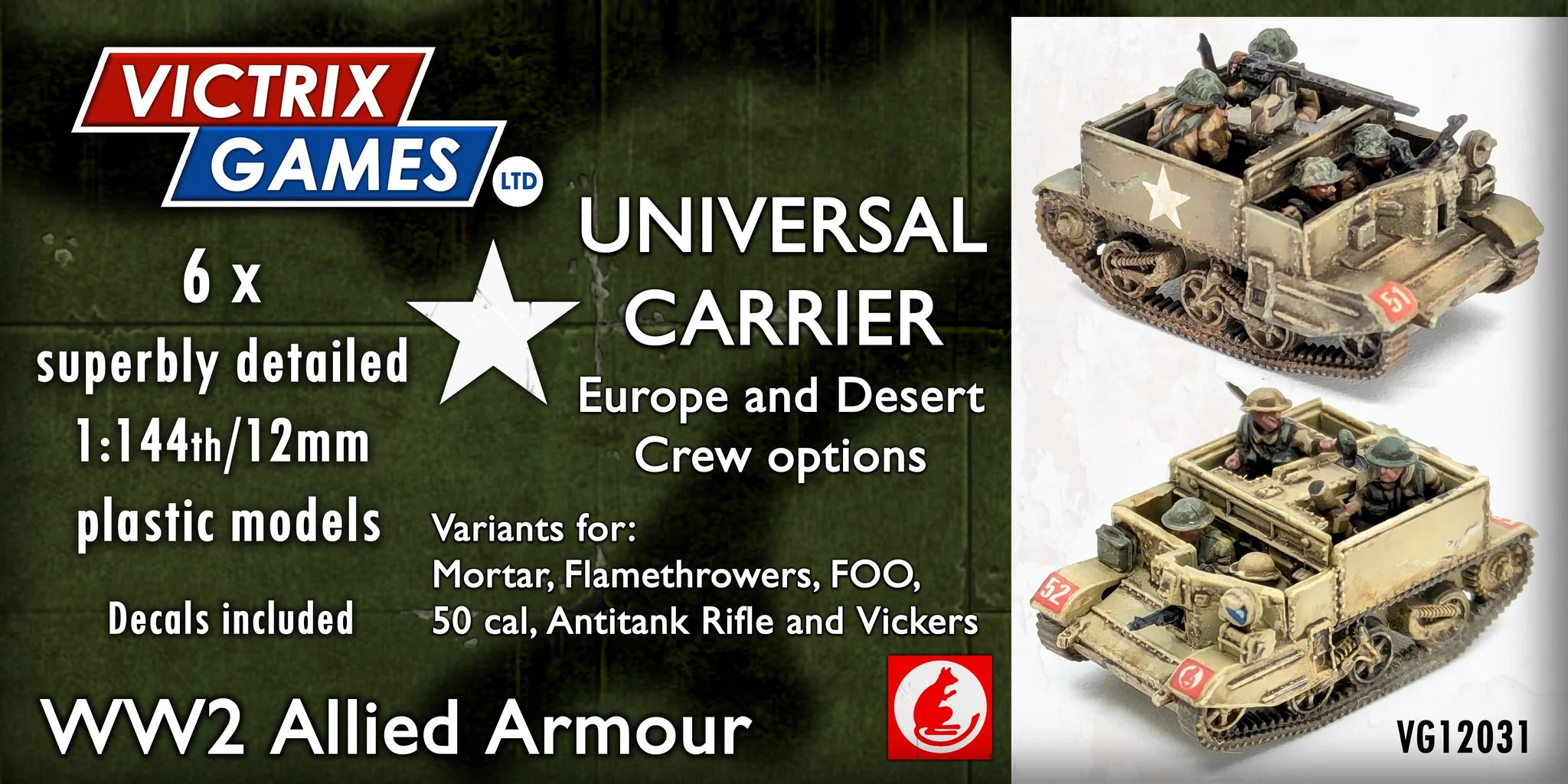 British Universal Carrier, 1:144 (12 mm) Scale Model