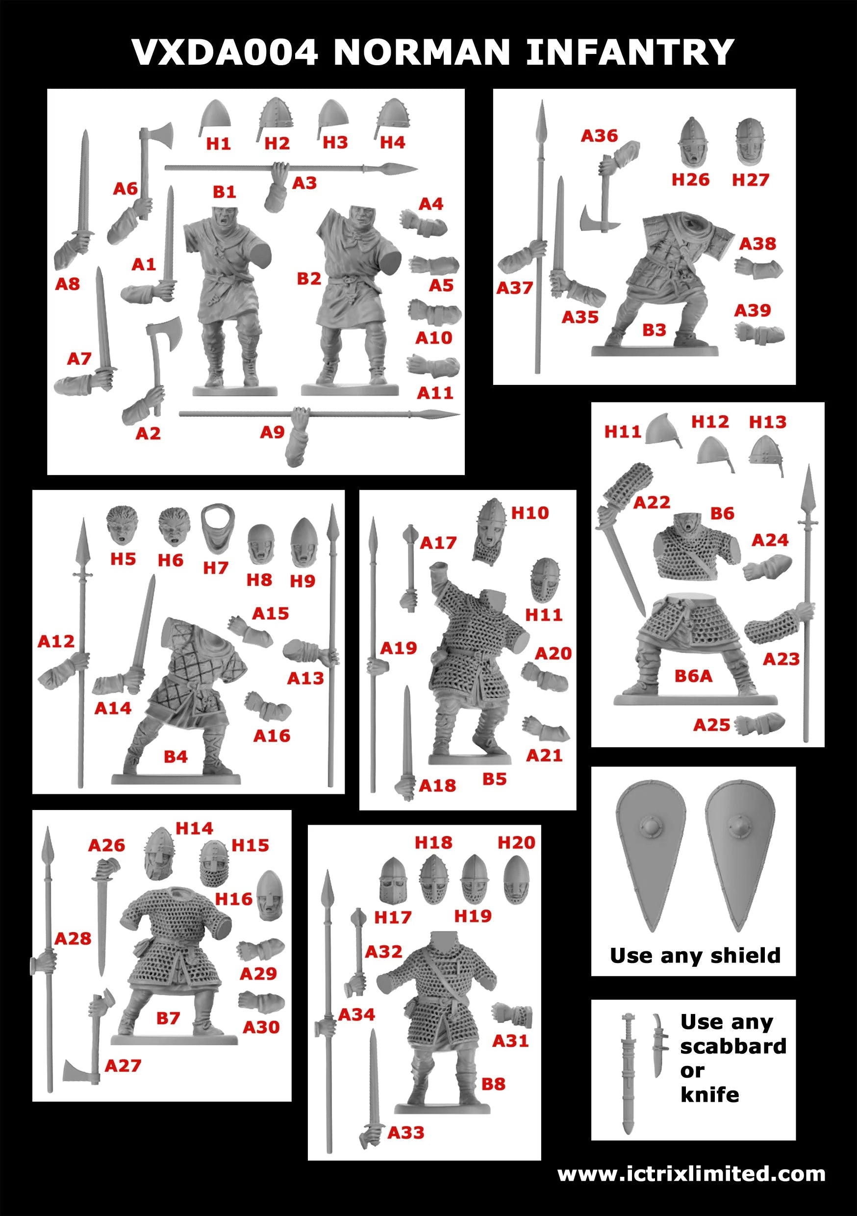 Victrix Limited Pillage Norman Warband 28 mm Scale Model Plastic Figures