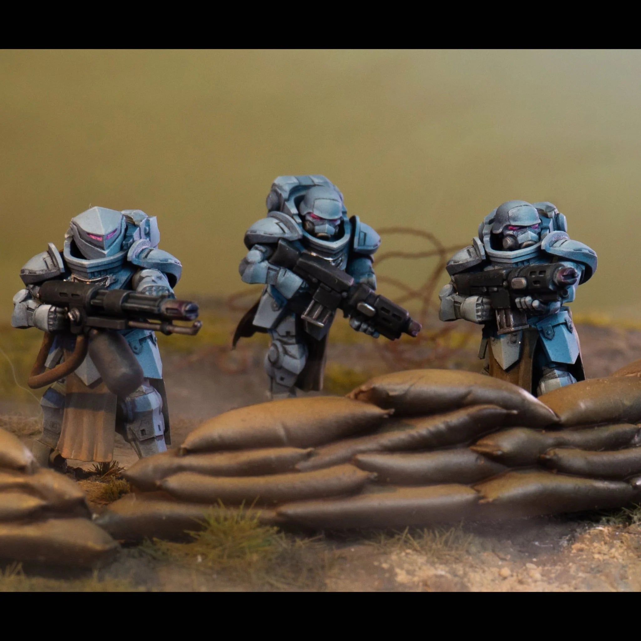 Valkir Heavy Troopers, 28 mm Scale Model Plastic Figures Close Up