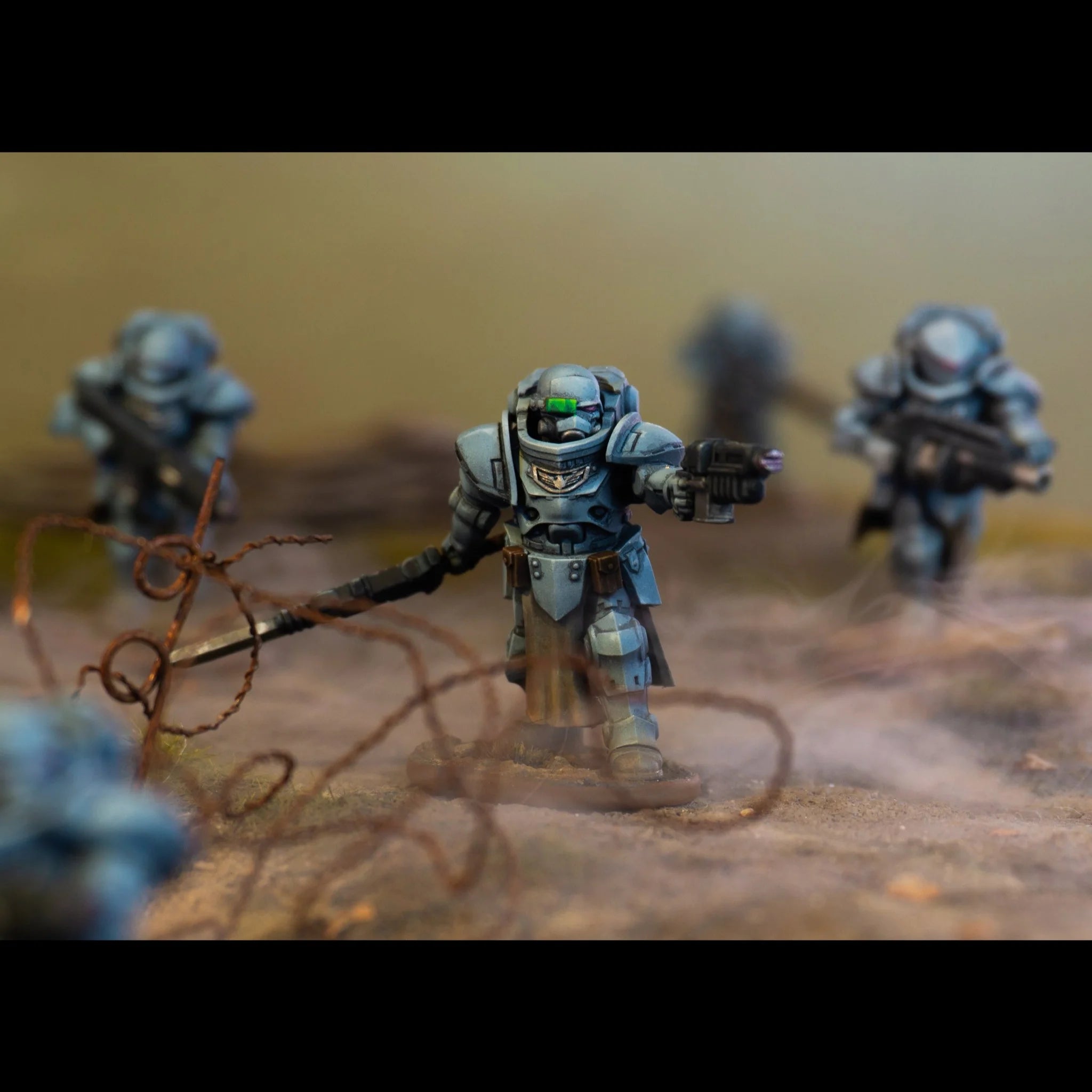 Valkir Heavy Troopers, 28 mm Scale Model Plastic Figures Leader Close Up