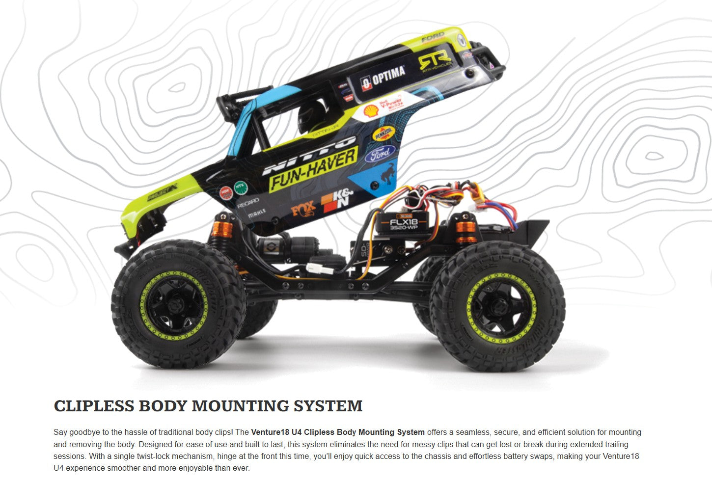 Venture18 Clipless Body Mounting System