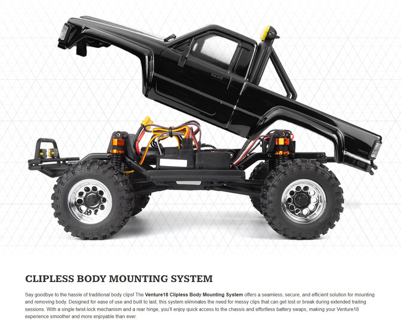 HPI Racing Venture18 Toyota Hilux Clipless Body Mounting System