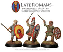 Late Roman Unarmored Infantry, 28 mm Scale Model Plastic Figures Painted Swordsmen