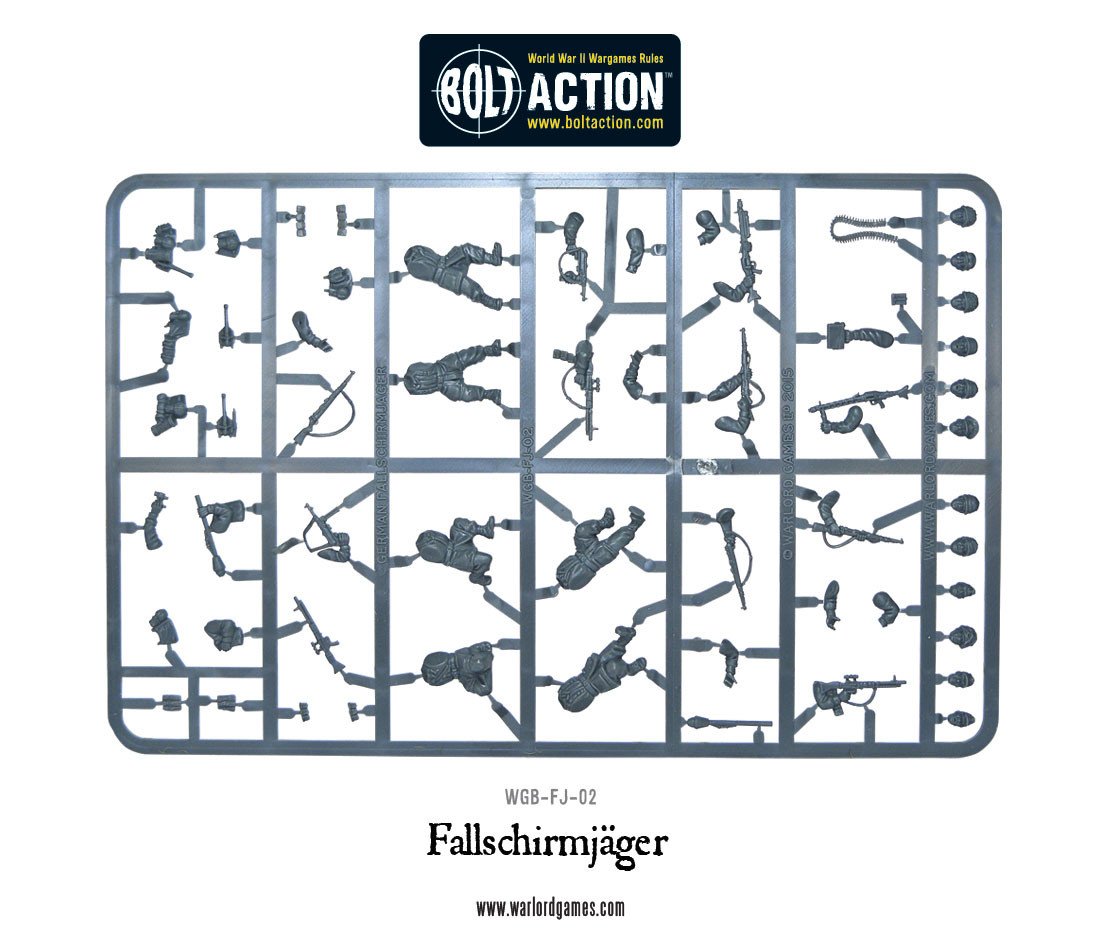 Bolt Action Fallschirmjäger WWII German Airborne, 28 mm Scale Model Figures Example Frame