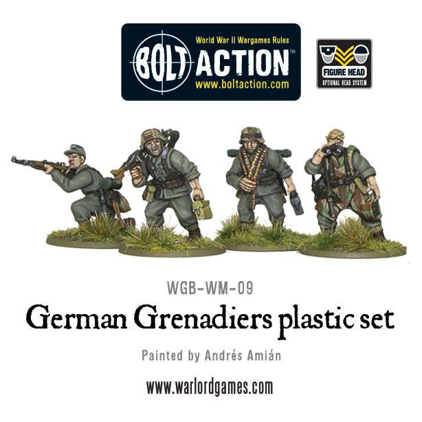 Bolt Action German Grenadiers WWII Late War German Infantry 28 mm Scale Model Figures Painted Example #2