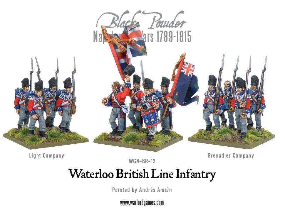 Black Powder Napoleonic Wars British Line Infantry (Waterloo), 28 mm Scale Model Figures Close Up Examples