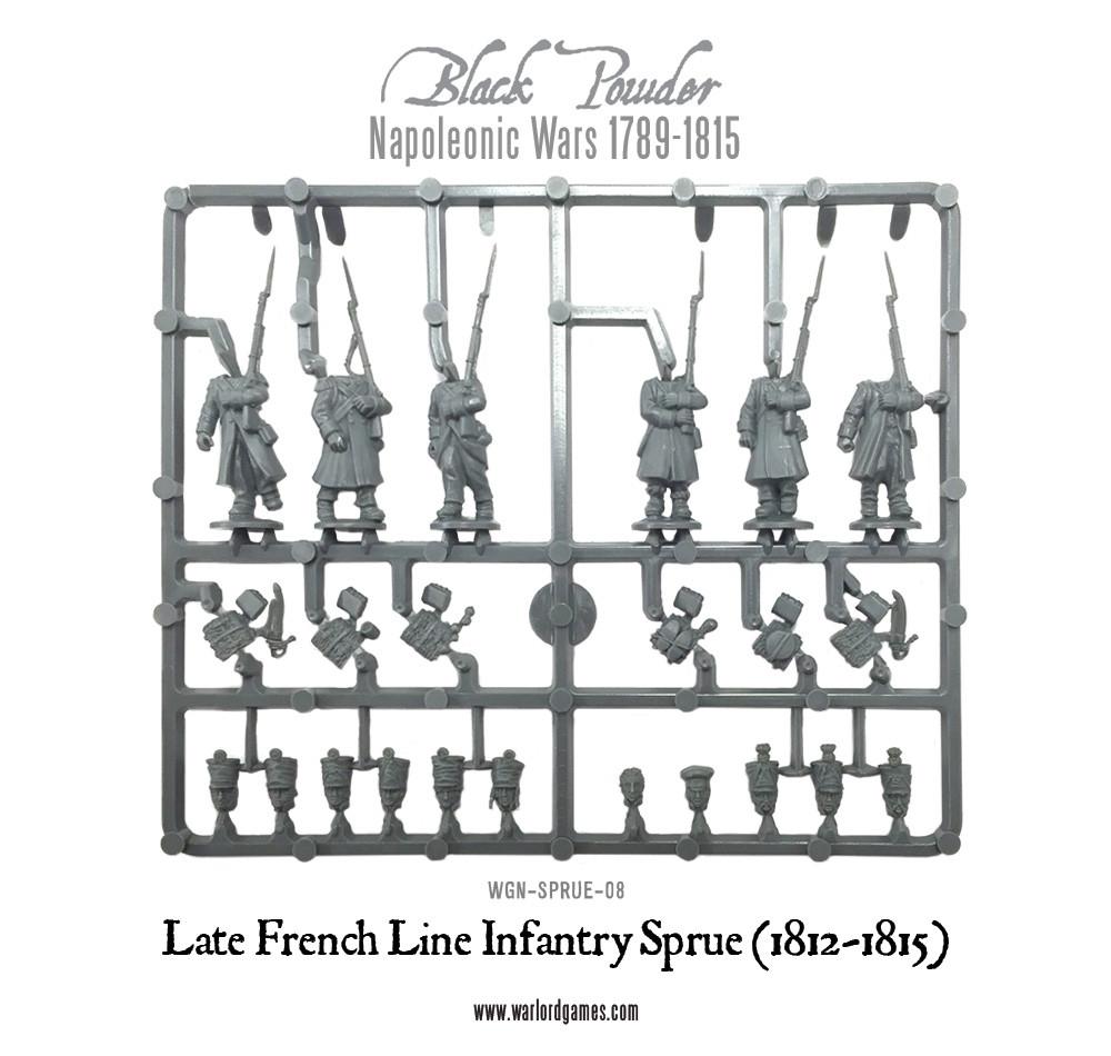 Black Powder Napoleonic Wars French Line Infantry 1812-1815, 28 mm Scale Model Figures Example Frame