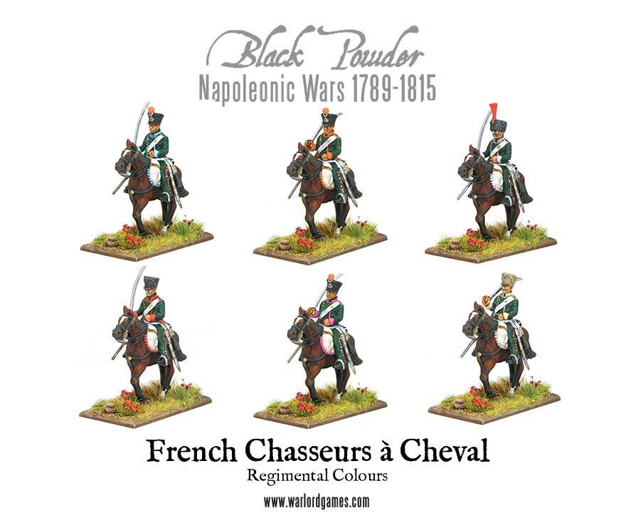 Black Powder Napoleonic Wars French Chasseurs à Cheval, 28 mm Scale Model Figures Individual Close Ups