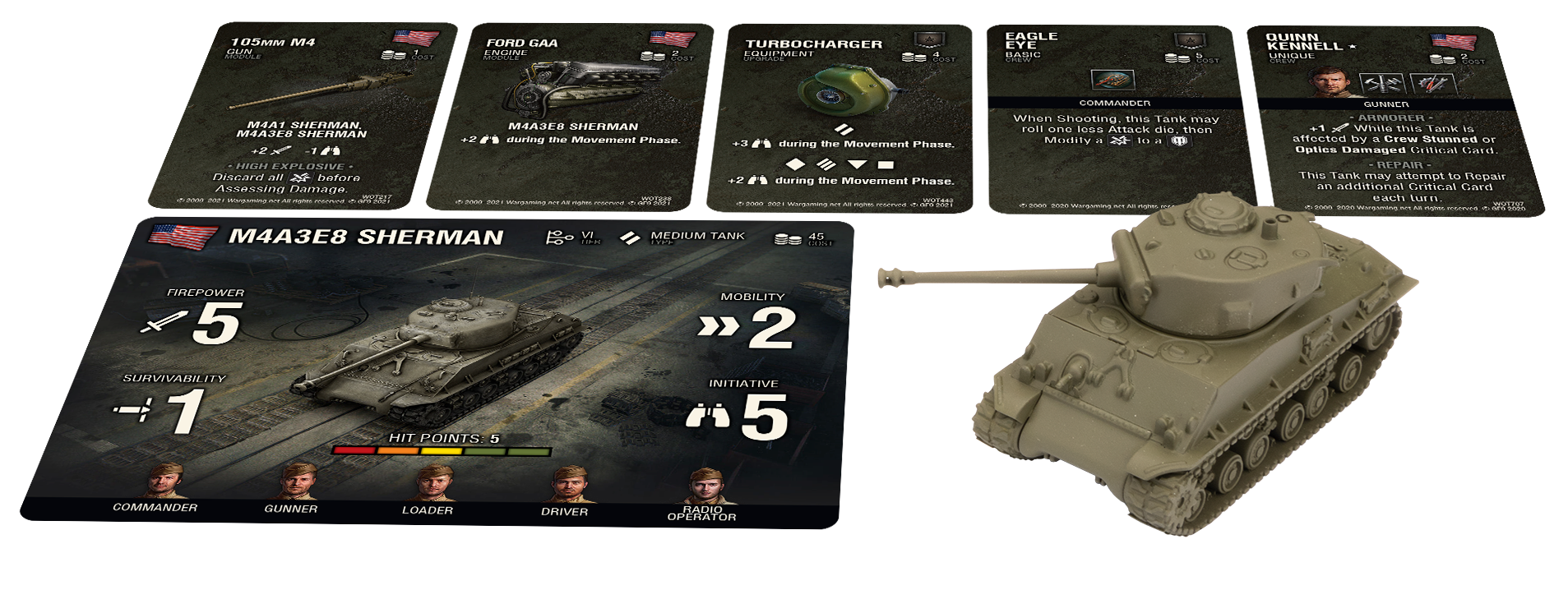 World of Tanks M4A3E8 “Easy Eight” Sherman Tank Expansion Cards