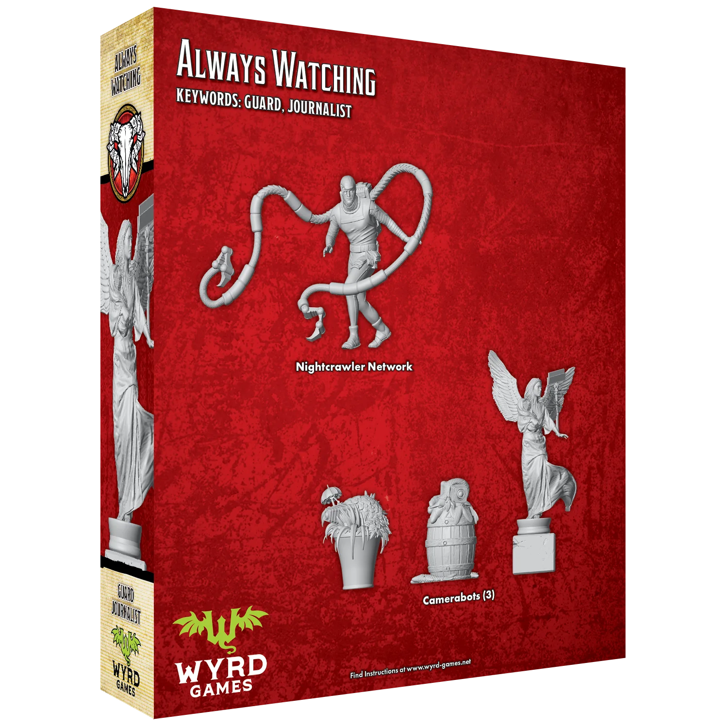 Malifaux (M3E) The Guild “Always Watching” 32 mm Scale Model Plastic Figures Back of Box