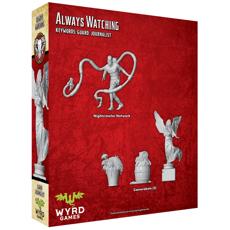 Malifaux (M3E) The Guild “Always Watching” 32 mm Scale Model Plastic Figures Back of Box