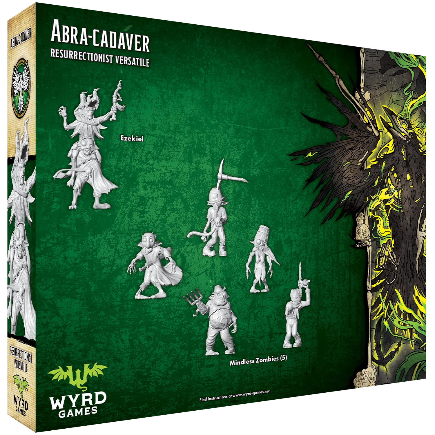 Malifaux (M3E) The Resurrectionist Versatile “Abra-cadaver”, 32 mm Scale Model Plastic Figures Back of Box