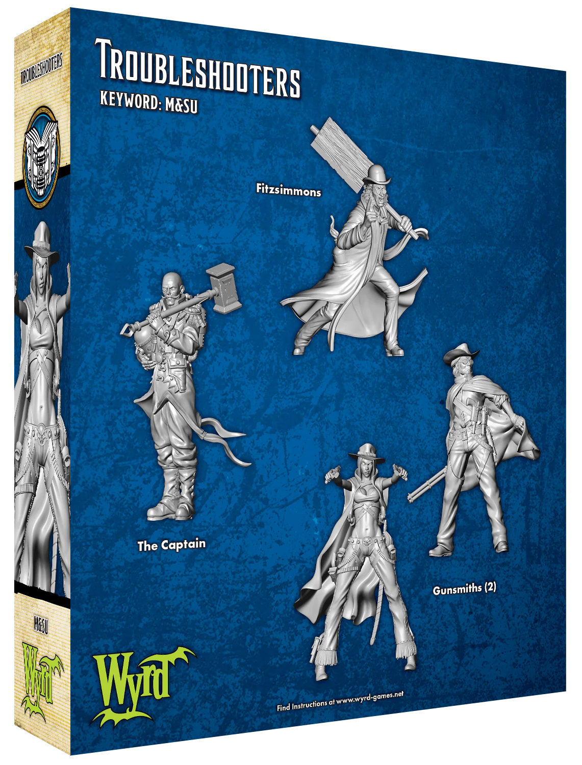 Malifaux (M3E) The Arcanists M&SU “Troubleshooters”, 32 mm Scale Model Plastic Figure Back Of Box