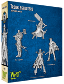 Malifaux (M3E) The Arcanists M&SU “Troubleshooters”, 32 mm Scale Model Plastic Figure Back Of Box