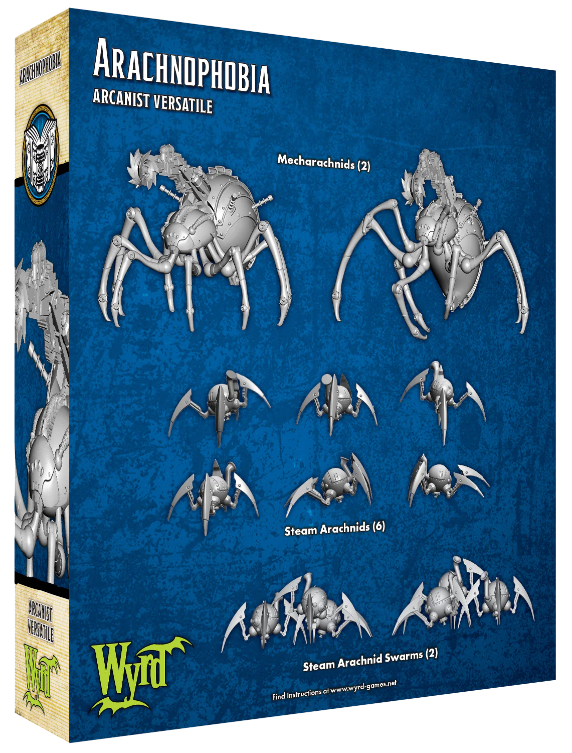 Malifaux (M3E) The Arcanists “Arachnophobia”, 32 mm Scale Model Plastic Figure Back of Box