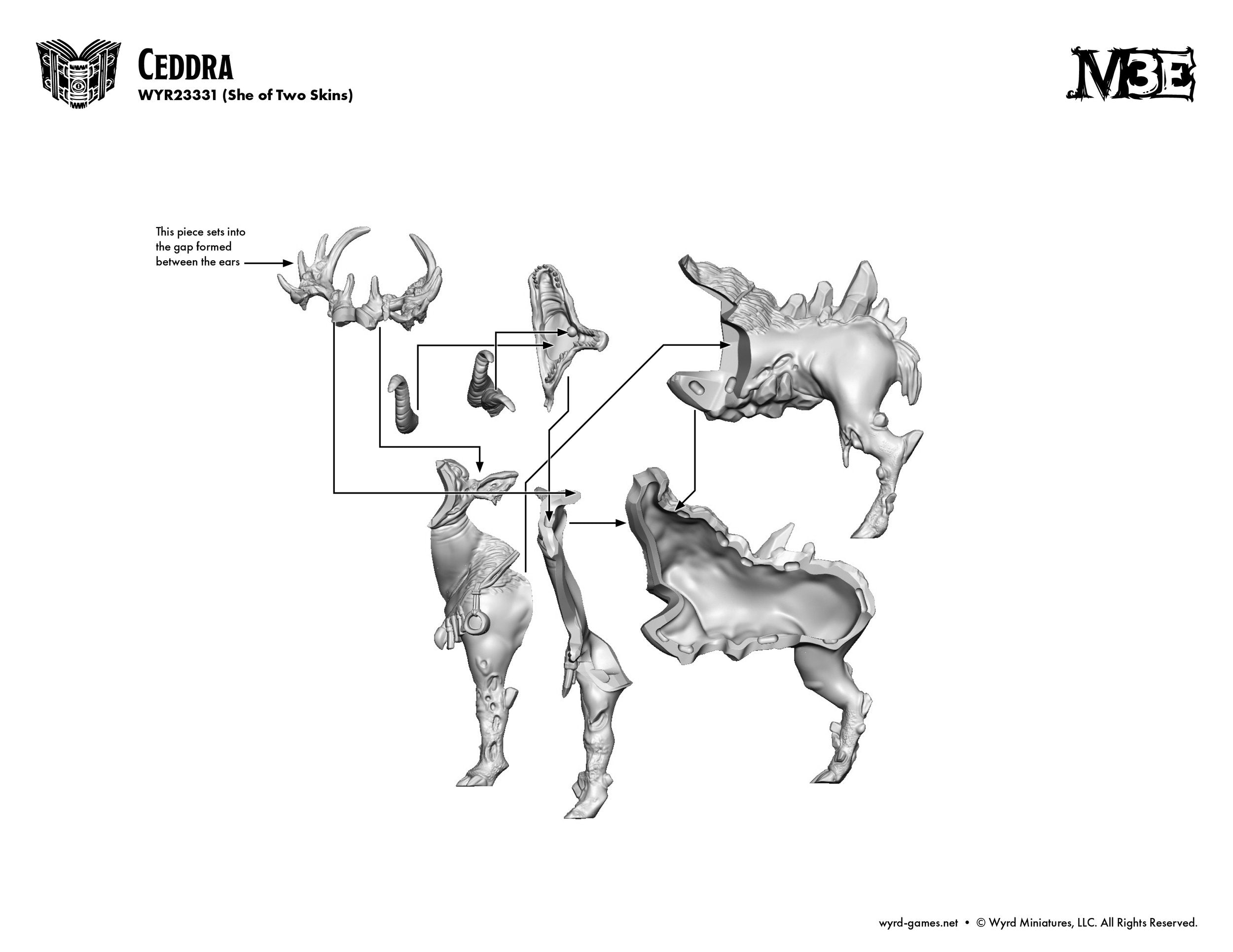 Malifaux (M3E) The Arcanists “She of Two Skins”, 32 mm Scale Model Plastic Figures Ceddra Assembly Instructions