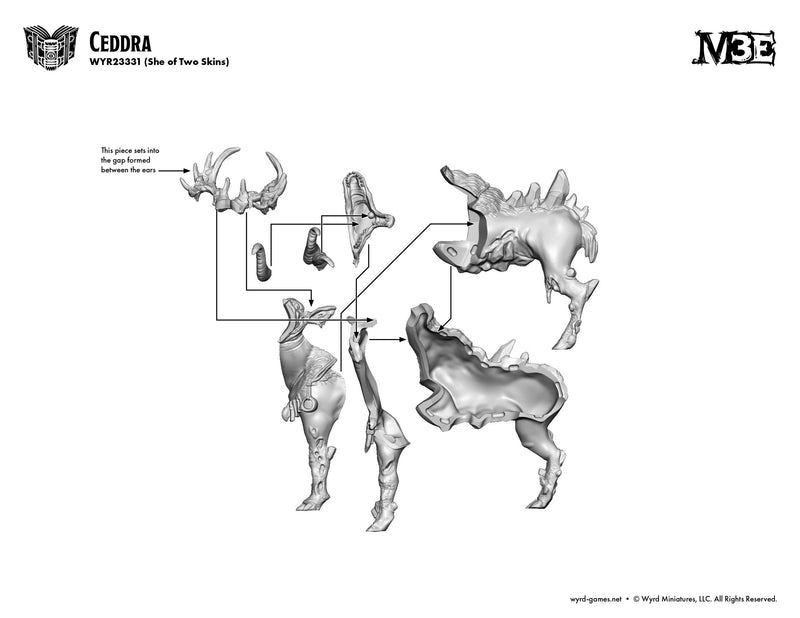 Malifaux (M3E) The Arcanists “She of Two Skins”, 32 mm Scale Model Plastic Figures Ceddra Assembly Instructions