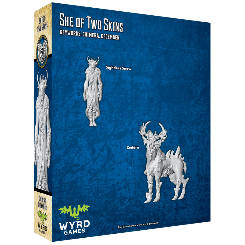 Malifaux (M3E) The Arcanists “She of Two Skins”, 32 mm Scale Model Plastic Figures Back of Box