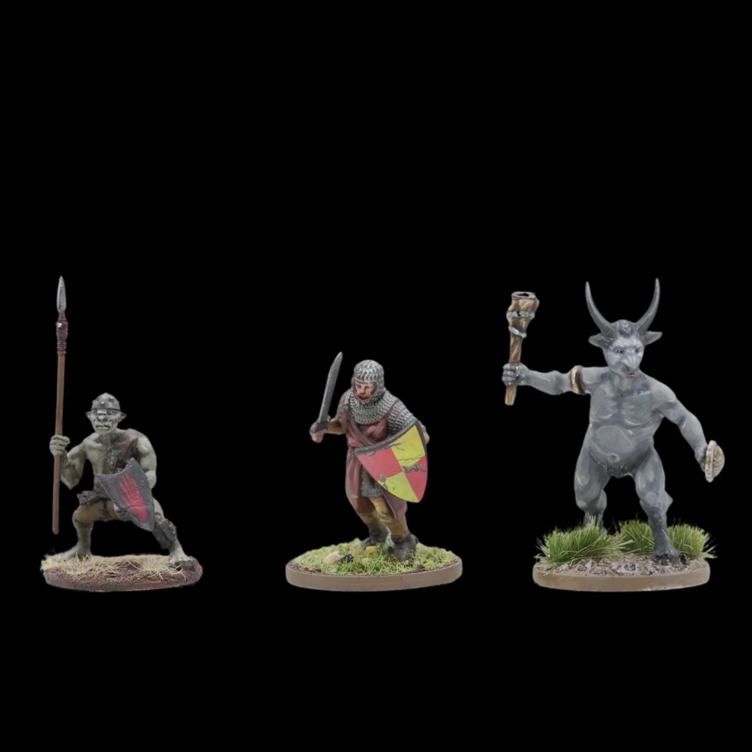 Wargames Atlantic Satyr Brutes 28mm Scale Plastic Miniatures Size Comparision
