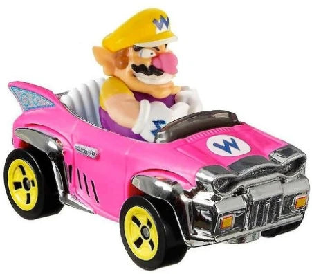 Hot Wheels Mario Kart – Wario Bandwagon 1/64 Scale Diecast Car Right Front View