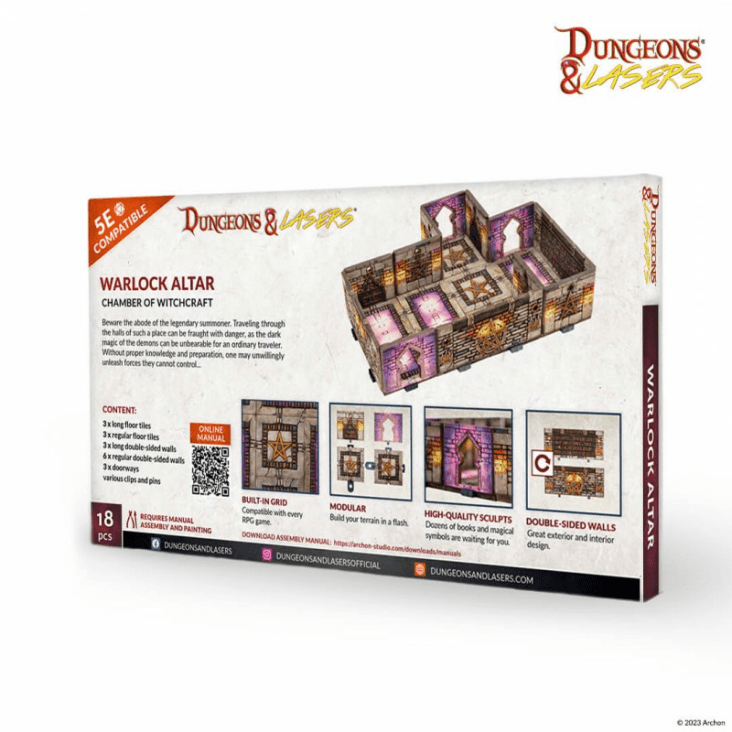 Dungeons & Lasers Warlock Altar Back of Box