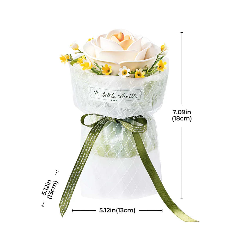 White Camellia DIY 3D Puzzle Model Completed Size