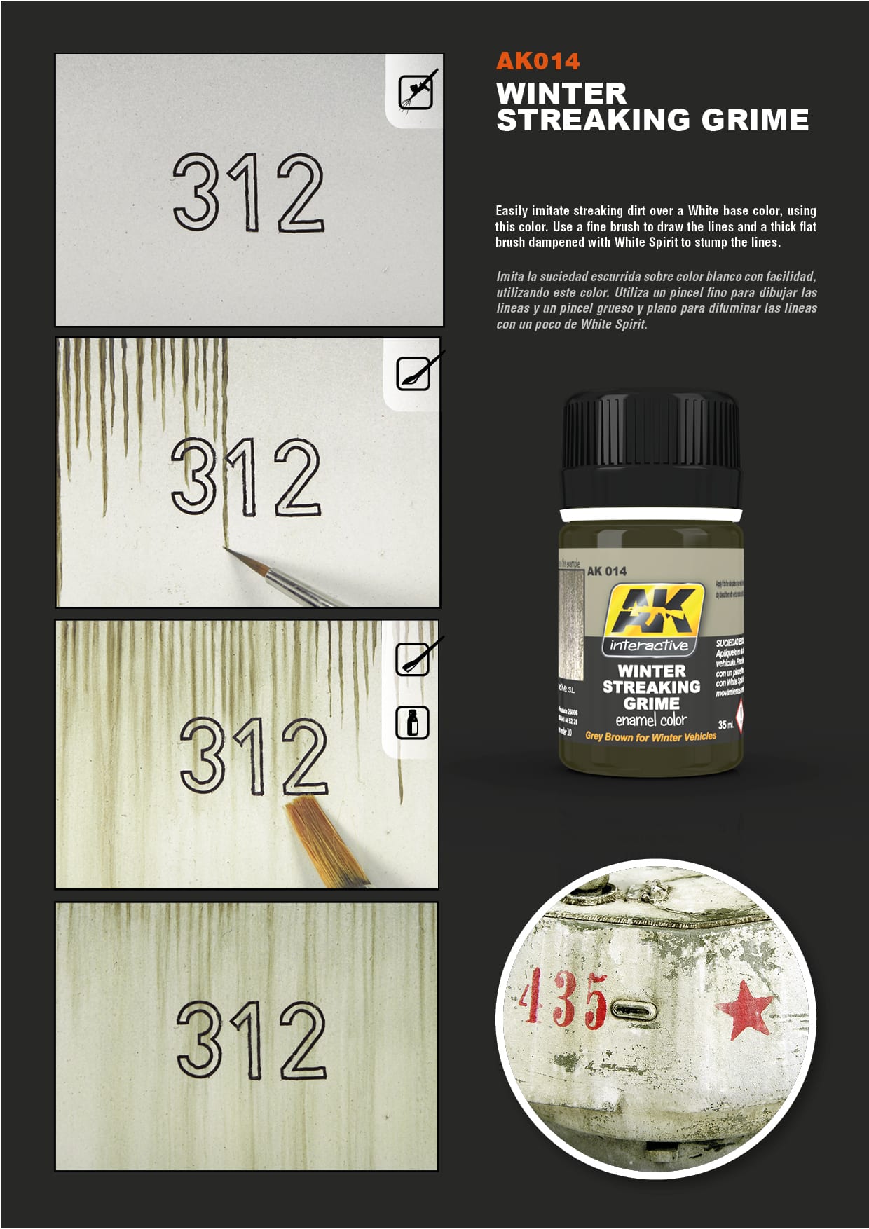 Streaking Effects Enamel Paint Set Rust Streaks Examples
