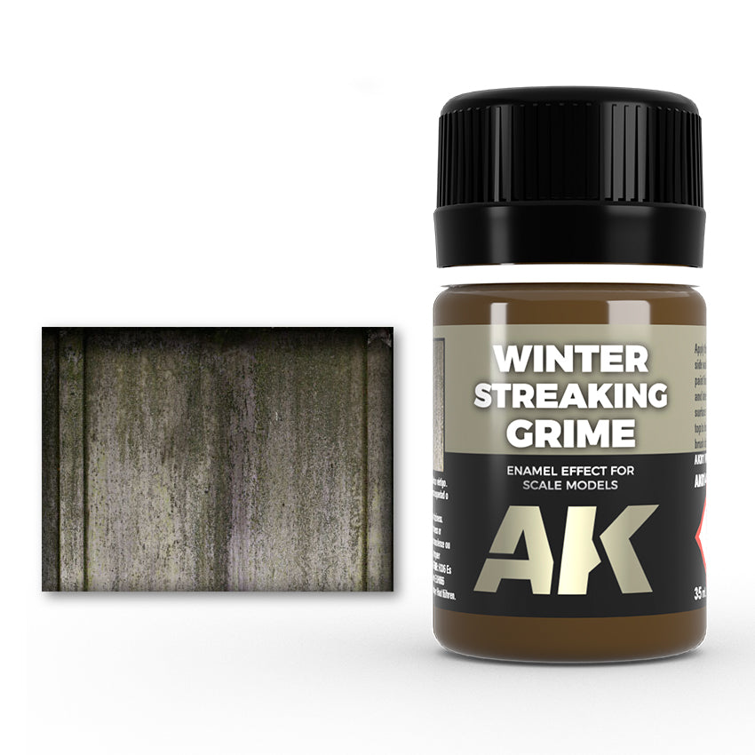 Streaking Effects Enamel Paint Set Winter Streaking Grime Sample Effect & bottle