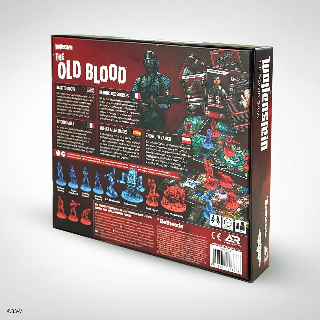 Wolfenstein The Board Game: Old Blood Expansion Back of Box