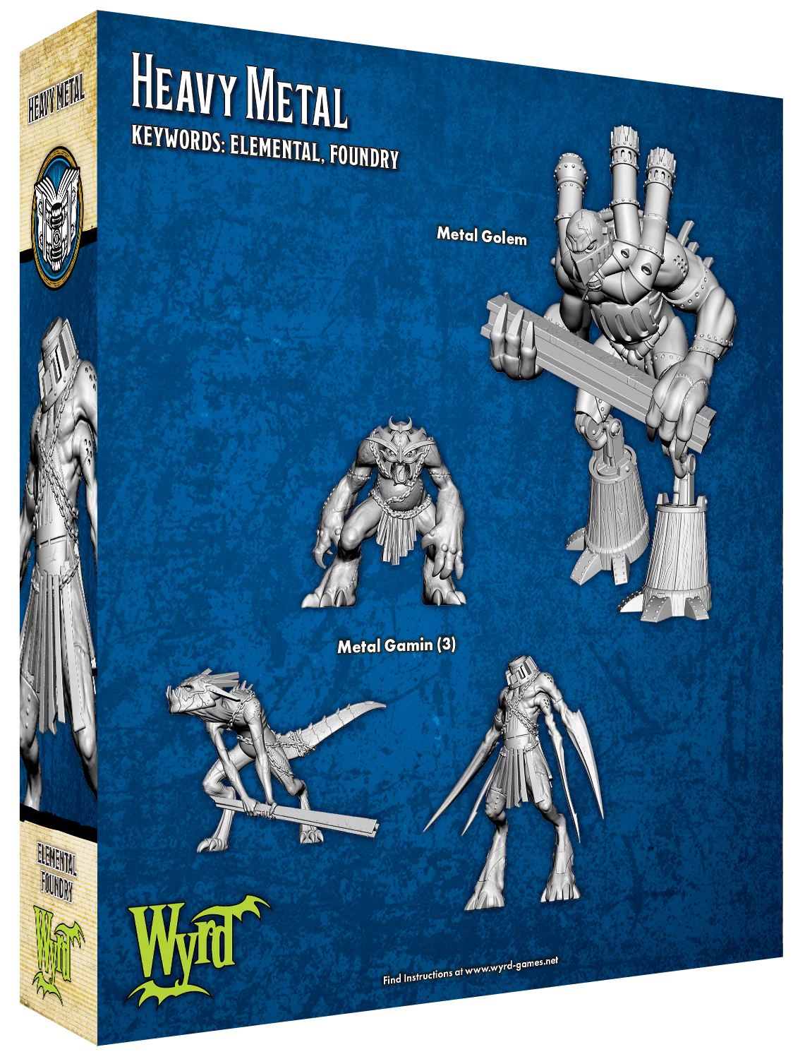 Malifaux (M3E) The Arcanists “Heavy Metal”, 32 mm Scale Model Plastic Figure Back of Box