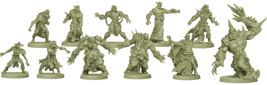 Zombicide: Green Horde Miniatures Game Set Example Figures